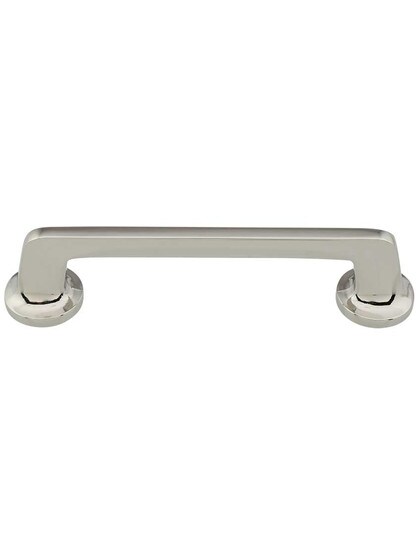 Northport Round Base Pull - 5 inch Center-to-Center in Polished Nickel.